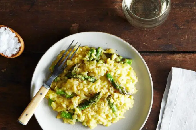 Risotto aux asperges vertes et citrons confits