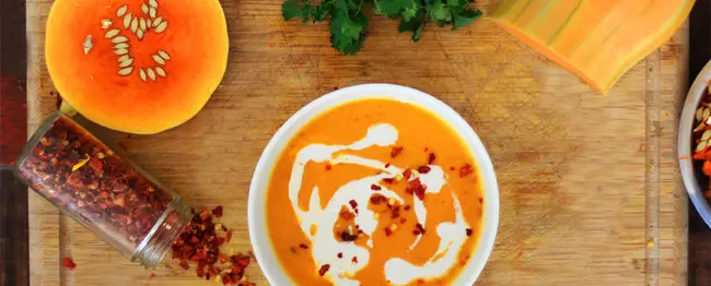 Soupe de butternut au lait de coco