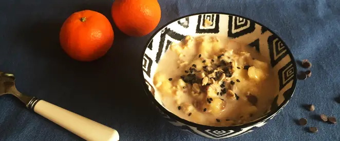 Porridge banane-chocolat