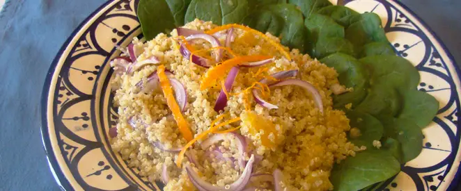 Salade quinoa & épinards à l’orange