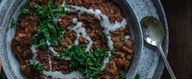 Dahl de lentilles au chou kale