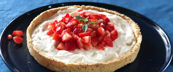 Tarte à la chantilly verveine et aux fraises