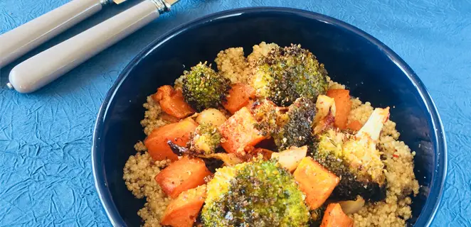 Quinoa, brocolis et patates douces