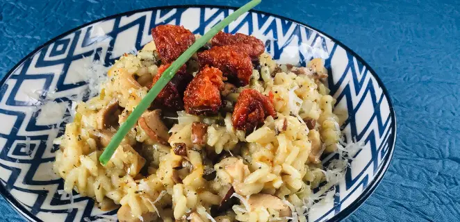 Risotto aux champignons et chorizo