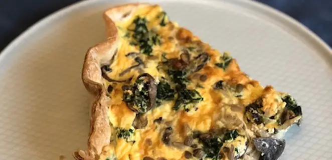 Quiche aux champignons et chou kale