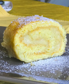 Gâteau roulé à la crème pâtissière sans gluten