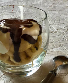 Banana split version verrine sans gluten