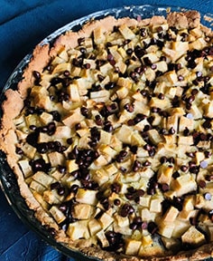 Tarte aux poires et pépites de chocolat sans gluten