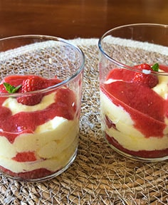 Trifle aux fraises sans gluten