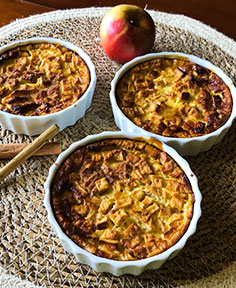 Petits clafoutis pomme-cannelle sans gluten