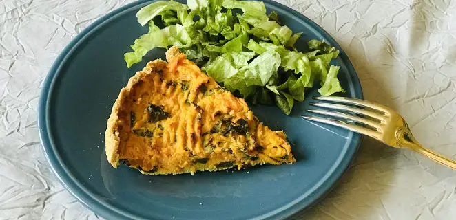 Tarte chou kale et patate douce aux épices (sans gluten)