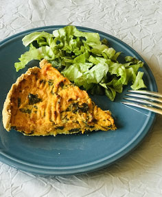 Tarte chou kale et patate douce aux épices (sans gluten)