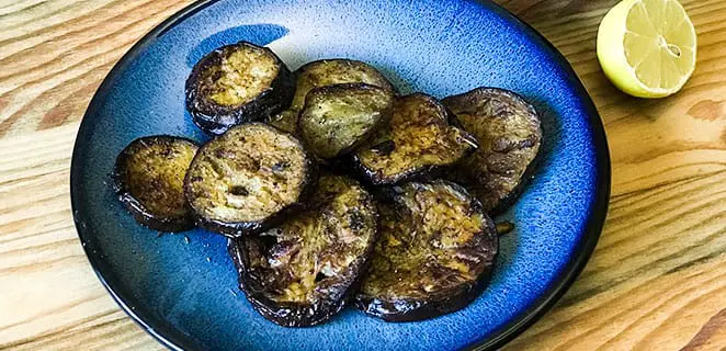 Rondelles d’aubergines au citron et cumin