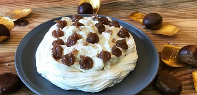 Pavlova aux marrons cœur chantilly