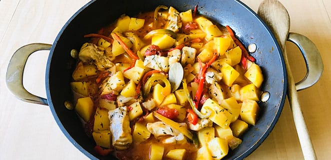 Cassolette de poisson aux petits légumes