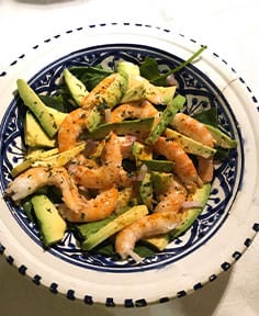 Salade express avocats crevettes