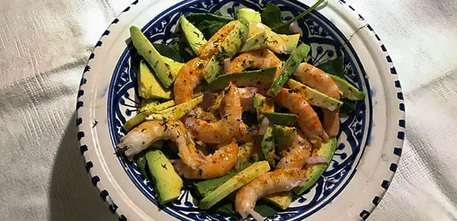 Salade express avocats crevettes