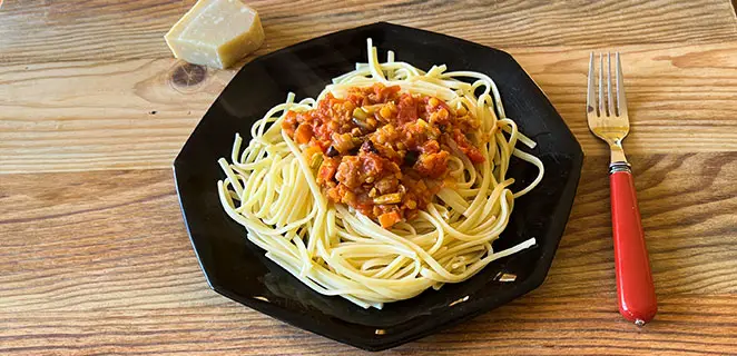 Spaghetti à la bolognaise vegan