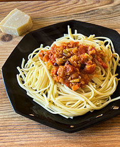 Spaghetti à la bolognaise vegan