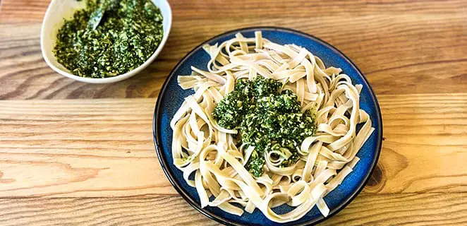 Tagliatelles au pesto de chou kale