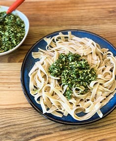 Tagliatelles au pesto de chou kale