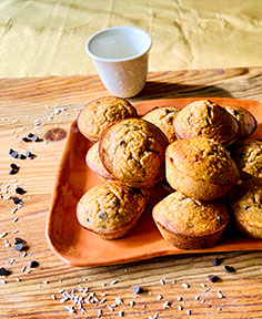 Muffins à la noix de coco et pépites de chocolat