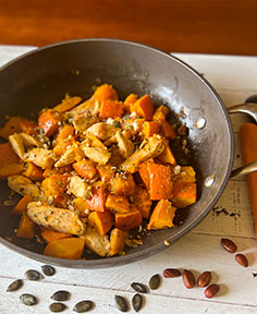 Poêlée de poulet au potimarron