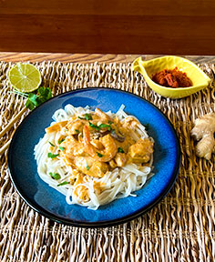 Poulet thaï et ses tagliatelles de riz