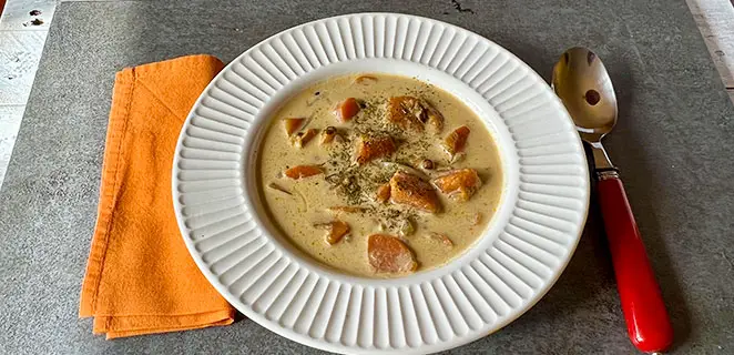 Soupe de lentilles à l’indienne au poulet