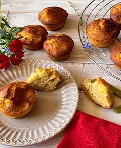 Muffins à la rhubarbe et à la farine d’amande