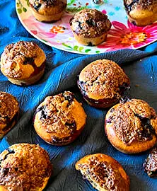Muffins aux myrtilles façon streusel
