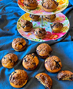 Muffins aux myrtilles façon streusel