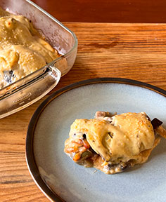 Roulés d’aubergines à l’agneau