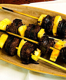 Brochettes de boudin noir aux pommes