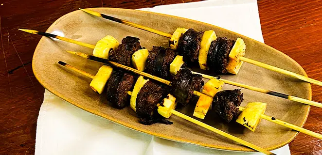 Brochettes de boudin noir aux pommes