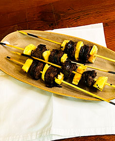 Brochettes de boudin noir aux pommes