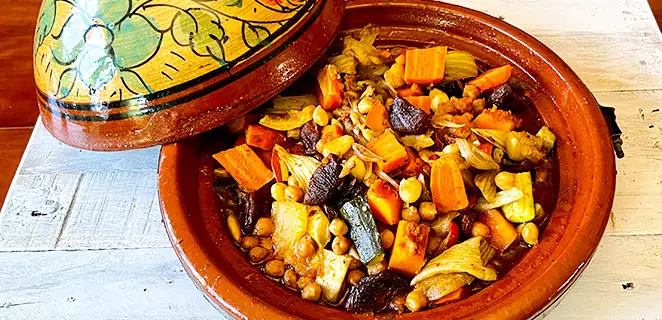 Tajine aux pois chiches, abricots et amandes (Vegan, Sans Gluten