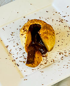 Pomme cœur fondant chocolat