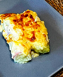 Roulé de poireaux jambon-béchamel