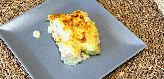 Roulé de poireaux jambon-béchamel