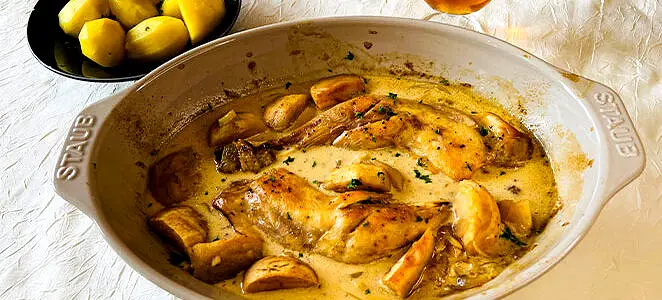 Cuisses de poulet à la normande