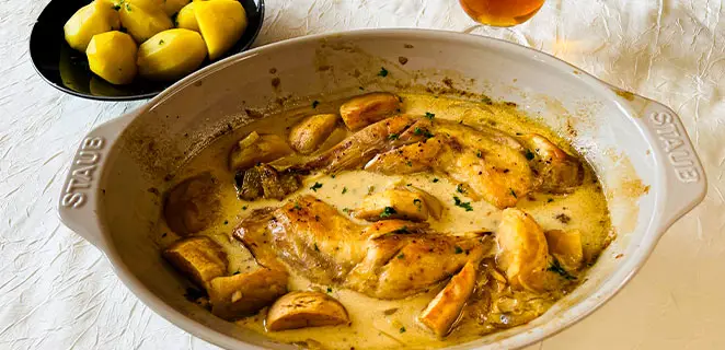 Cuisses de poulet à la normande