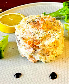 Riz crémeux au saumon
