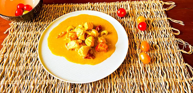 Curry de poissons aux tomates cerises