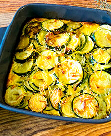 Gratin crémeux de courgettes