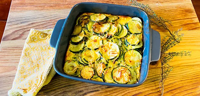 Gratin crémeux de courgettes