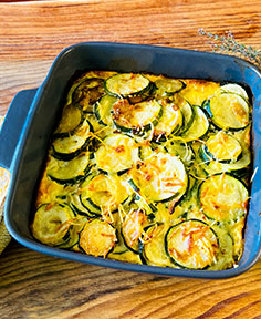 Gratin crémeux de courgettes