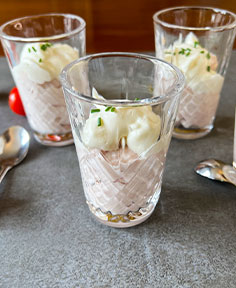 Verrines de mousse de jambon et sa chantilly