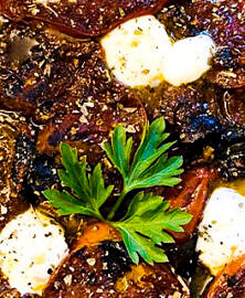 Tatin de tomates au vinaigre balsamique et mozzarella di buffala