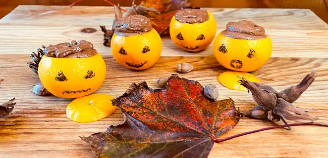 Clémentines d’Halloween à la mousse au chocolat